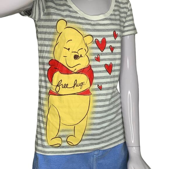Disney Store Winnie The Pooh Top Short Sleeve White and Gray Size S - Picture 3 of 8
